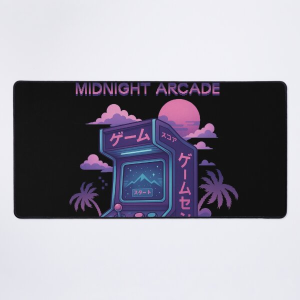 Item preview, Midnight Arcade – Vaporwave Neon Japanese Arcade Machine Illustration designed and sold by drawlinershop.