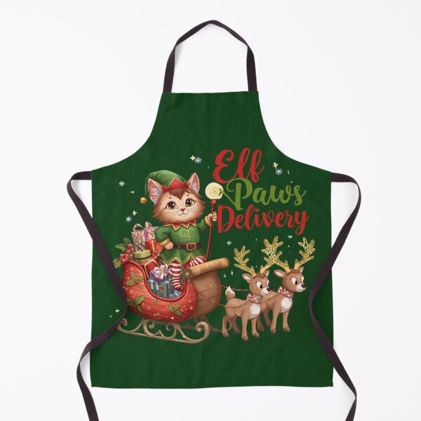 Item preview, Elf Cat Christmas Delivery – Cute Holiday Cat Art with Reindeer | Perfect Christmas Gift for Cat Lovers designed and sold by koolandthecat.