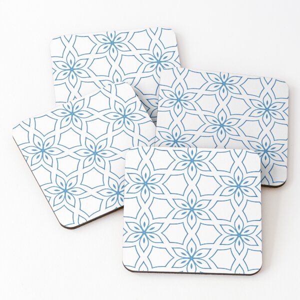 Item preview, Blue Floral Geometric Tile Pattern designed and sold by Lily-and-Lyle.