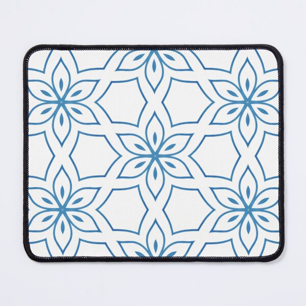 Item preview, Blue Floral Geometric Tile Pattern designed and sold by Lily-and-Lyle.