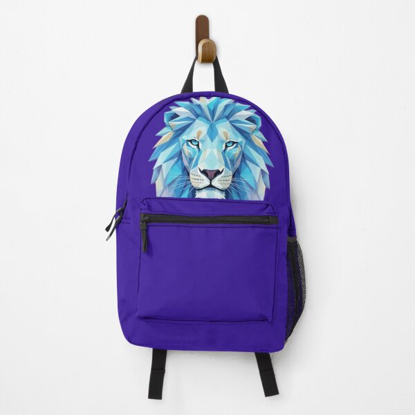 Item preview, geometric lion, low poly, blue, illustration designed and sold by Klamat1984.