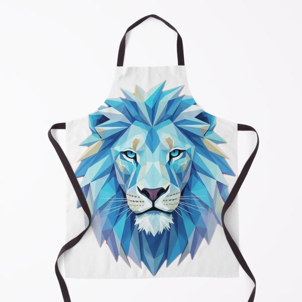 Item preview, geometric lion, low poly, blue, illustration designed and sold by Klamat1984.