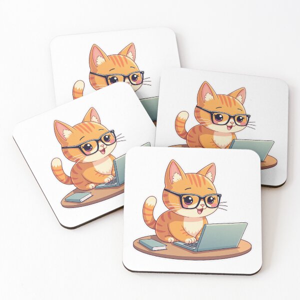 Item preview, Geeky Cat with Laptop | Cute Tech Lover Kitten Gift designed and sold by Dev Life Designs.