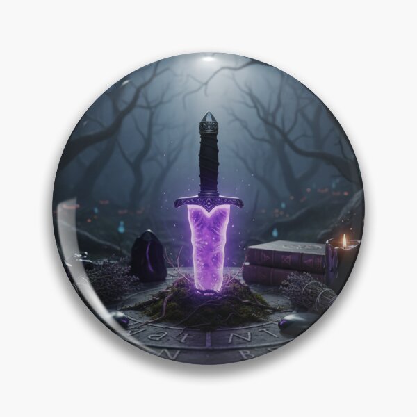 Artikelvorschau, Enchanted Purple Sword Ritual – Dark Fantasy Witchcraft Art entworfen und verkauft von RZandRaiDesigns.
