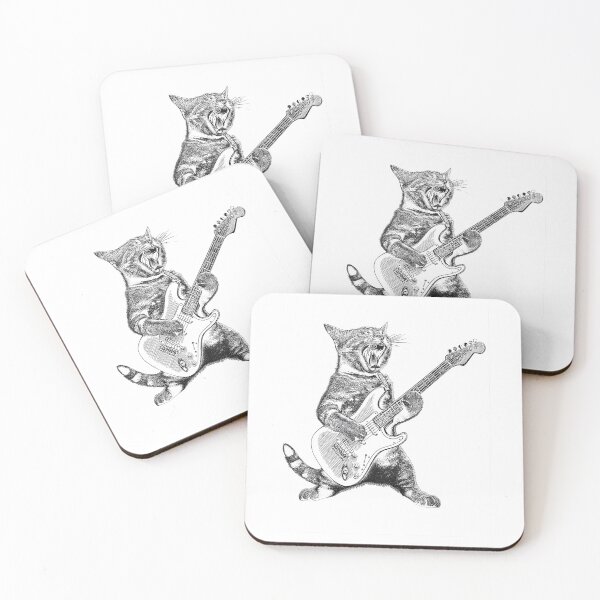 Item preview, Cat Playing Guitar Rock and Roll Men Women Kid designed and sold by moabeArtistic.