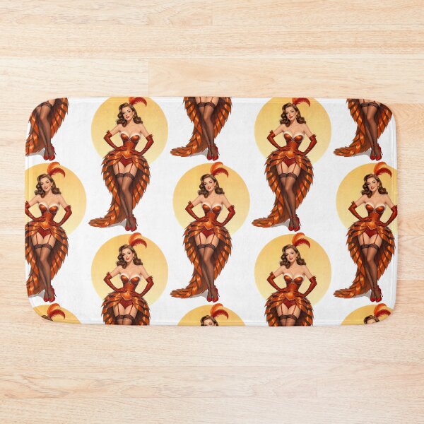 Item preview, Thanksgiving Turkey Showgirl Pinup — Retro Burlesque Feather Costume Art designed and sold by Lightning-Lace.