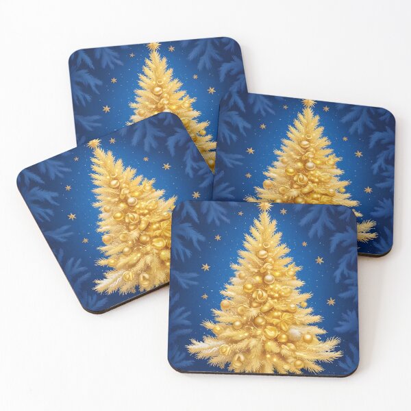 Item preview, Golden Christmas tree with elegant "Merry Christmas" lettering designed and sold by Djantrix.