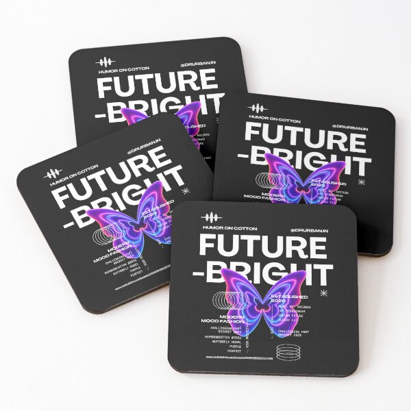 Item preview, FUTURE BRIGHT Purple Butterfly Vibe Aesthetic Streetwear designed and sold by HUMORONCOTTON.