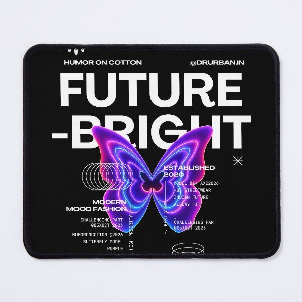 Item preview, FUTURE BRIGHT Purple Butterfly Vibe Aesthetic Streetwear designed and sold by HUMORONCOTTON.