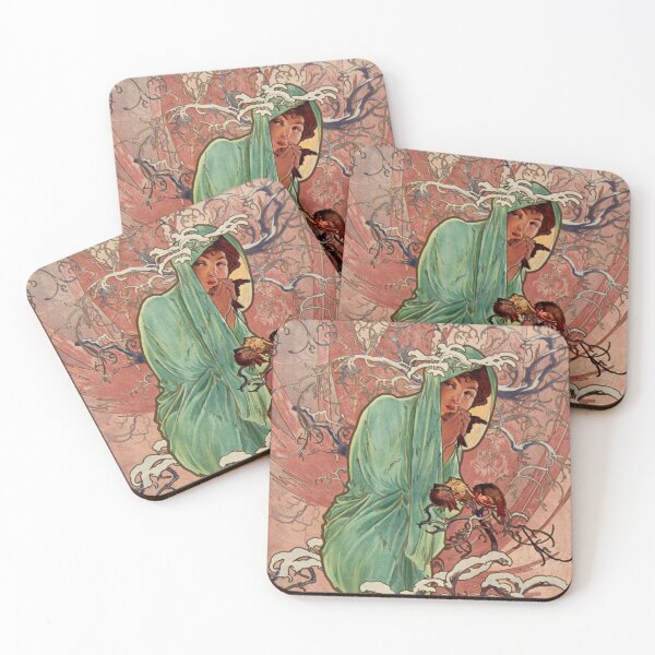 Item preview, Winter by Alphonse Mucha - Art Nouveau Home & Lifestyle Collection designed and sold by ThanksForToday.