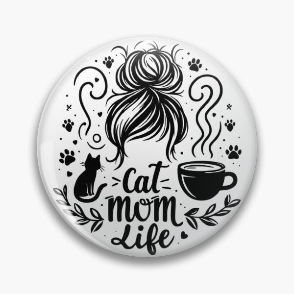 Item preview, Diseño de huella de pata de café con moño desordenado de Cat Mom Life designed and sold by DrawDrip.