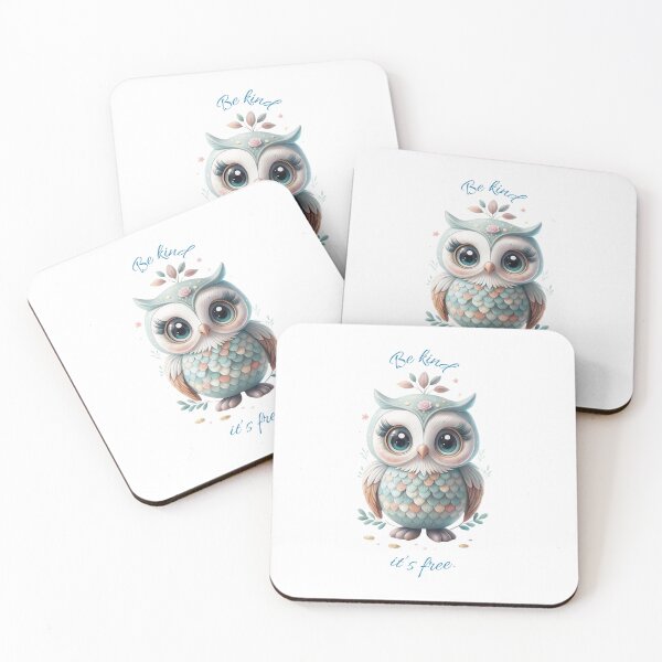 Item preview, Be Kind, It’s Free – Cute Pastel Owl Illustration designed and sold by SinFondoStudio.