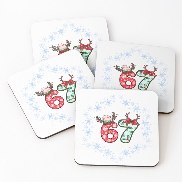 Item preview, Funny Christmas 67 Meme with Reindeer Antlers & Snowflakes designed and sold by Design-Horizons.