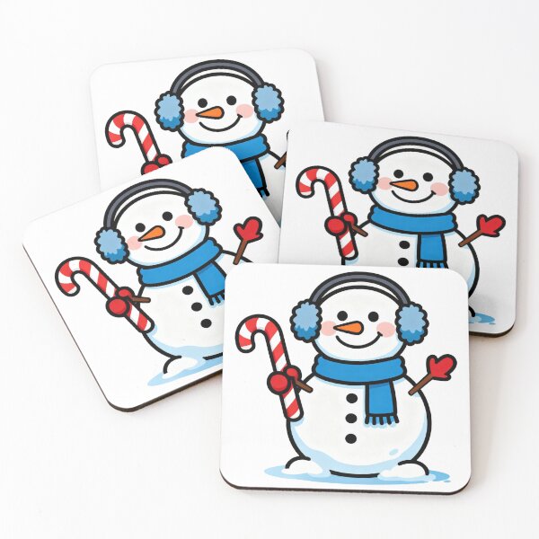 Item preview, Smiling Snowman with Candy Cane – Cute Kids Winter Shirt designed and sold by KidJoyPrints.