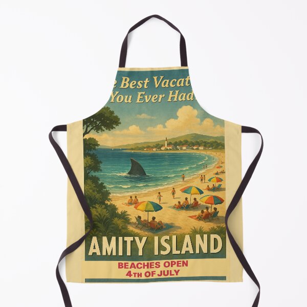 Item preview, Amity Island – “The Best Vacation You Ever Had!” Vintage Beach Travel Poster (Jaws Parody) designed and sold by DiamondSkyShirt.