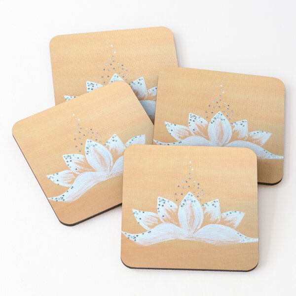 Item preview, White sparkly lotus designed and sold by zenflowcreative.