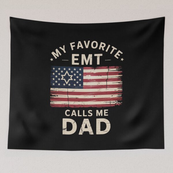 Item preview, My Favorite EMT Calls Me Dad Distressed Patriotic Design designed and sold by Gogetgiggles.