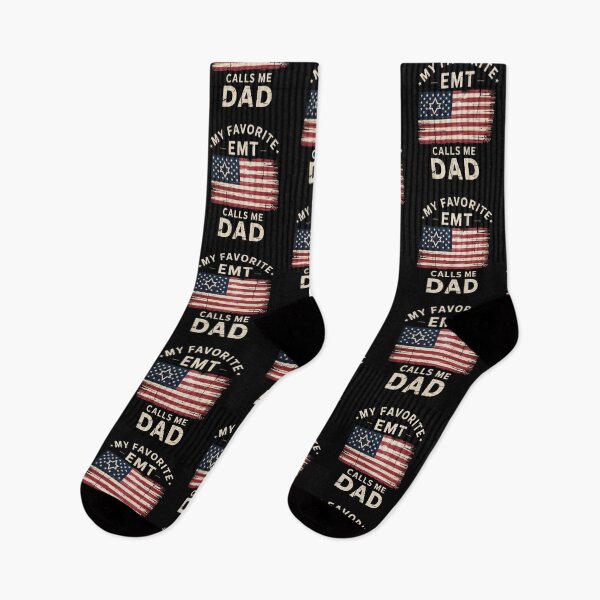 Item preview, My Favorite EMT Calls Me Dad Distressed Patriotic Design designed and sold by Gogetgiggles.