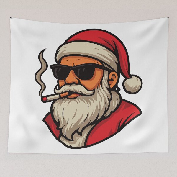 Item preview, Cool Badass Santa – Smoking Rebel Christmas Design designed and sold by mybunnyparadise.