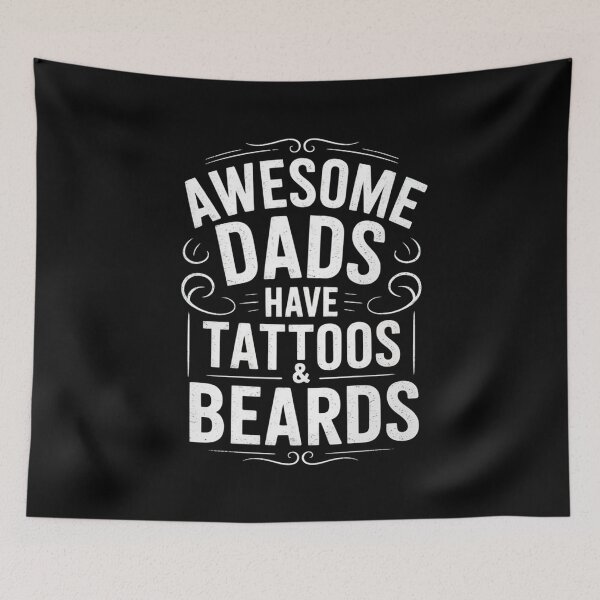 Item preview, Awesome Dads Have Tattoos And Beards Retro Design designed and sold by Gogetgiggles.
