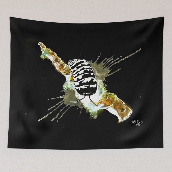 Item preview, Armadillidium Maculatum "Zebra" Isopod Digitally Edited Watercolor designed and sold by Gyngr-art.