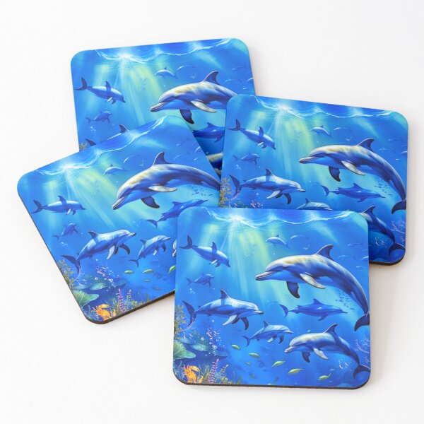 Item preview, PARADISE REEF - DOLPHIN POD designed and sold by The Pink Rebel.