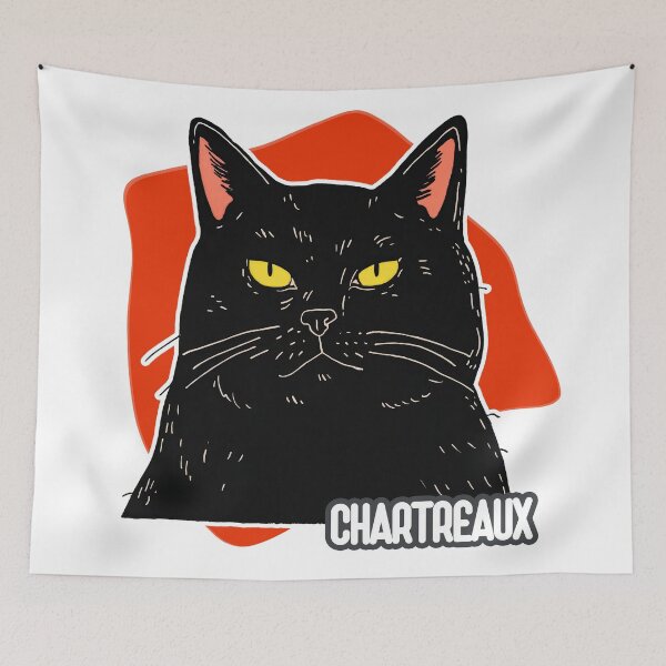 Item preview, Chartreux Cat Power – Bold Breed Portrait in Graphic Style designed and sold by ForeverPrintsOK.