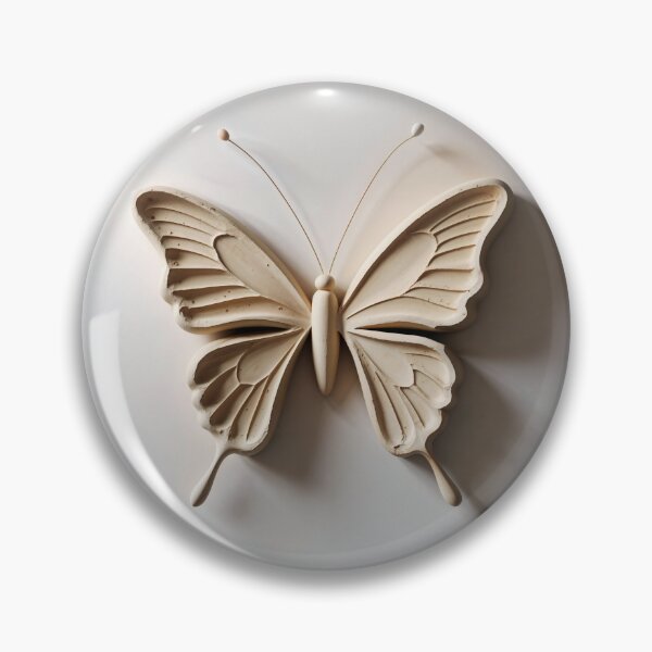 Item preview, Cream Clay Butterfly - Minimalist Wall Sculpture designed and sold by terramuse.