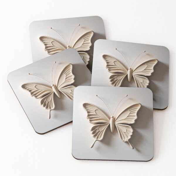 Item preview, Cream Clay Butterfly - Minimalist Wall Sculpture designed and sold by terramuse.