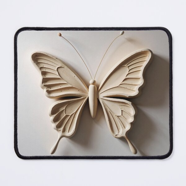 Item preview, Cream Clay Butterfly - Minimalist Wall Sculpture designed and sold by terramuse.