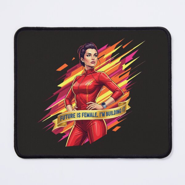 Item preview, Future Is Female I'm Building It | Red Power Suit Sci-Fi Pop Art Design designed and sold by BoldBloomArt.