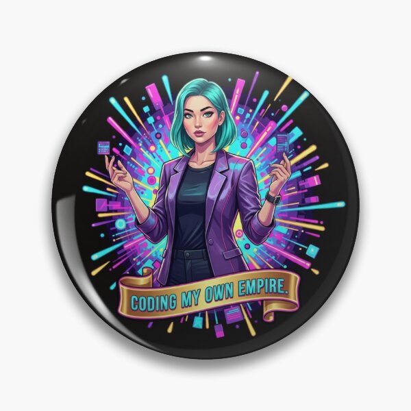 Item preview, Coding My Own Empire | Teal Hair Tech Girl Pop Art Boss Babe Design designed and sold by BoldBloomArt.