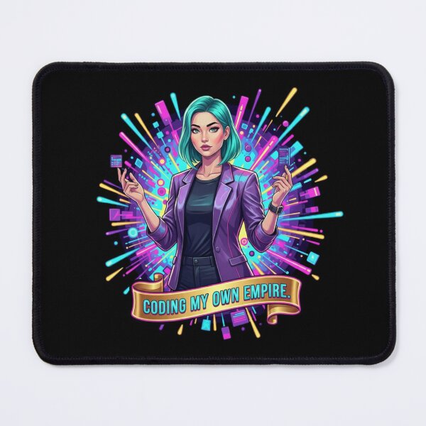 Item preview, Coding My Own Empire | Teal Hair Tech Girl Pop Art Boss Babe Design designed and sold by BoldBloomArt.