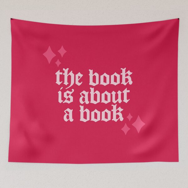 Item preview, The Book Is About a Book - Spicy Romantasy Sticker in Hot Pink Blackletter designed and sold by CranberrySodaCo.