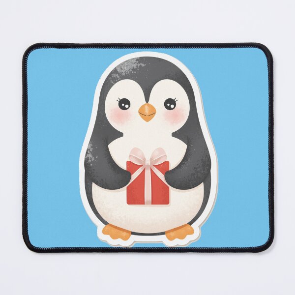 Item preview, Cute Christmas Penguin with Gift   designed and sold by pixelandpine.