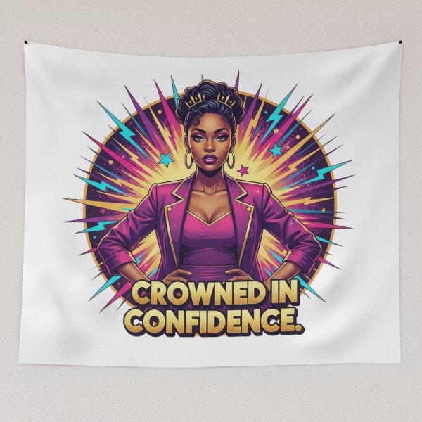 Item preview, Crowned In Confidence T-Shirt | Royal Pop Art Queen | Empowering Statement Tee designed and sold by BoldBloomArt.