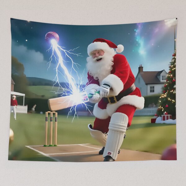 Item preview, Santa playing cricket.   designed and sold by Nomad-Maynard.