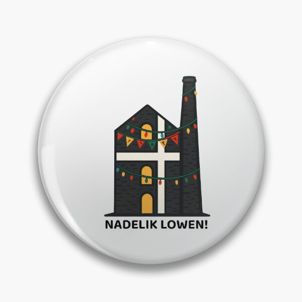 Item preview, "Nadelik Lowen!” – Christmas Cornish Pride Design with St. Piran’s Flag and Engine House designed and sold by celtveor.