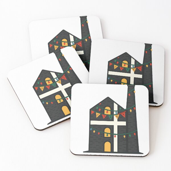 Item preview, "Nadelik Lowen!” – Christmas Cornish Pride Design with St. Piran’s Flag and Engine House designed and sold by celtveor.
