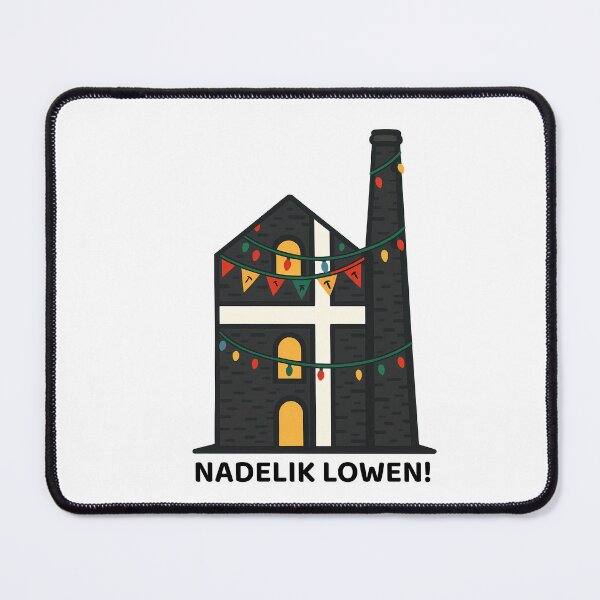 Item preview, "Nadelik Lowen!” – Christmas Cornish Pride Design with St. Piran’s Flag and Engine House designed and sold by celtveor.