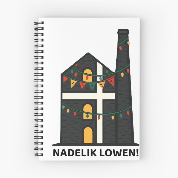 Item preview, "Nadelik Lowen!” – Christmas Cornish Pride Design with St. Piran’s Flag and Engine House designed and sold by celtveor.