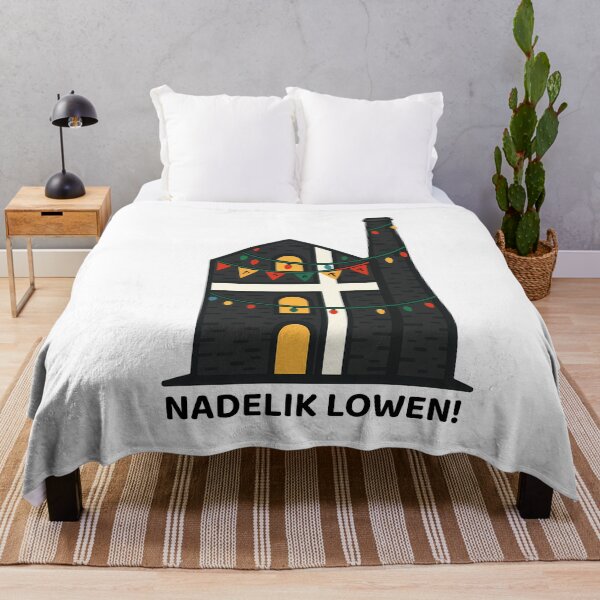 Item preview, "Nadelik Lowen!” – Christmas Cornish Pride Design with St. Piran’s Flag and Engine House designed and sold by celtveor.