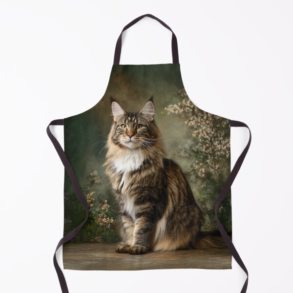 Item preview, Majestic Maine Coon Tabby Cat Portrait with Floral Background designed and sold by skibreck.