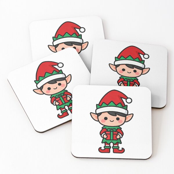 Item preview, Cute Christmas Elf Holding a Gift – Kids Holiday Design designed and sold by KidJoyPrints.