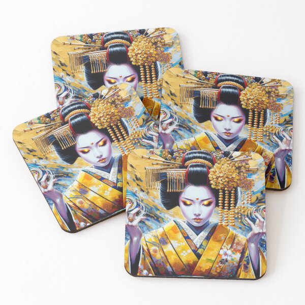 Item preview, Golden Geisha Warrior - Asian Japanese Ancient Art designed and sold by Mara Moon.