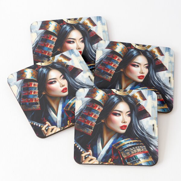Item preview, Samurai Geisha - Acrylic Japanese Colorful Art designed and sold by Mara Moon.