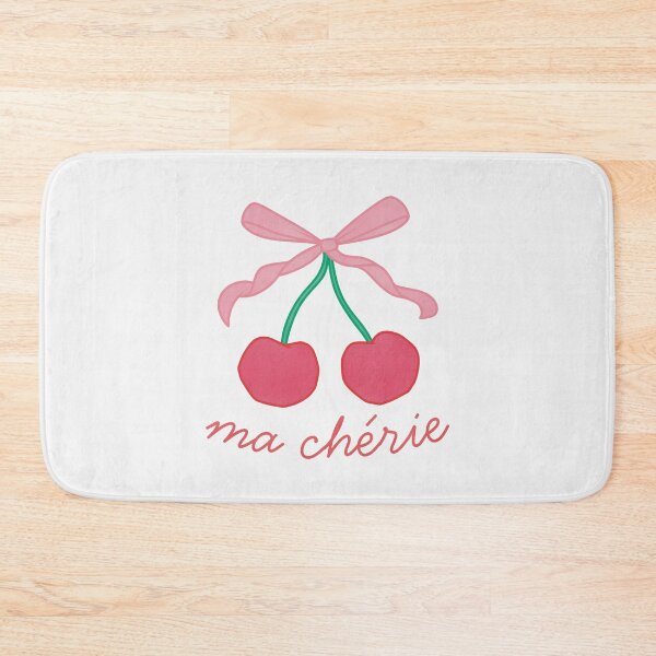 Item preview, ma cherie red cherries with pink bow  designed and sold by winterpumpkin.