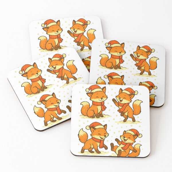Item preview, Cute Christmas fox playing in the snow designed and sold by BlackDot Studio.