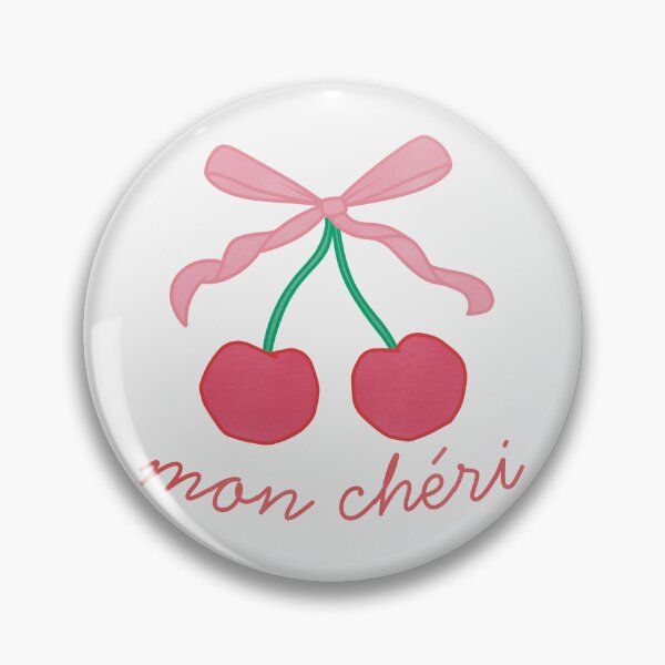 Item preview, mon cheri red cherries with pink bow  designed and sold by winterpumpkin.