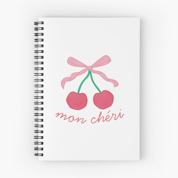Item preview, mon cheri red cherries with pink bow  designed and sold by winterpumpkin.